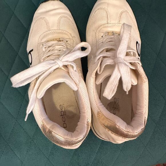 Bebe Brodie Ivory Logo Sneakers Women's 10 - Picture 5 of 12